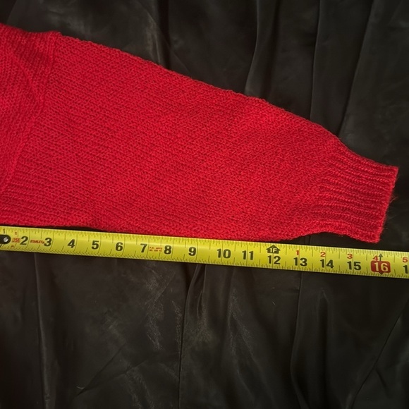 Bristol Court 70's Ski Sweater | Vintage Red Stand Collar Knit Sweater - Picture 9 of 9